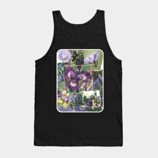 Purple Flowers Collage Tank Top